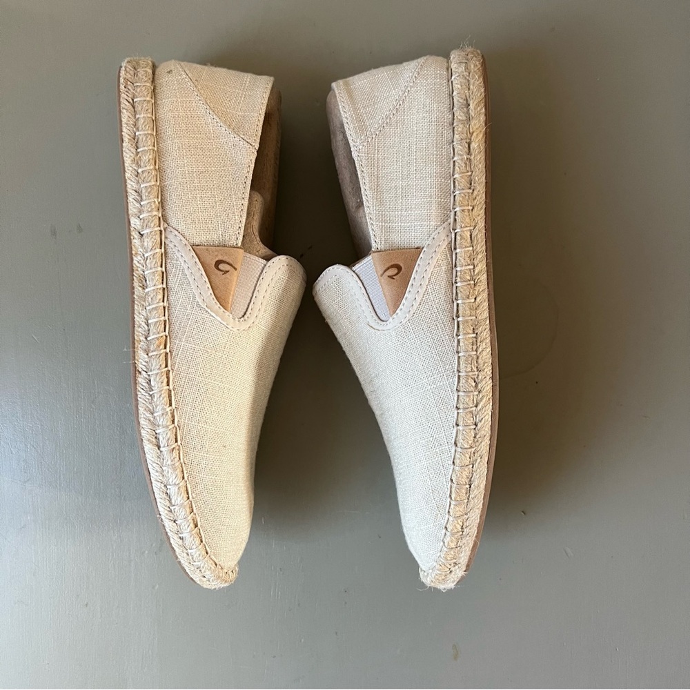 OluKai Kaula Pa‘a Kapa Convertible Linen Espadrilles size 7 - Picture 2 of 10